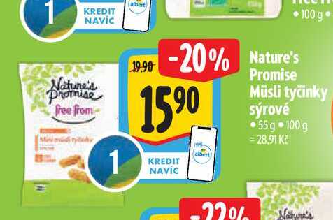  Nature's Promise Müsli tyčinky sýrové 55g  