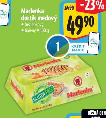 Marlenka dortík medový bezlepkový, 100 g