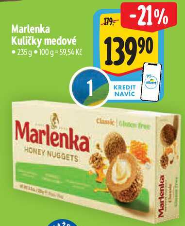 Marlenka Kuličky medové bezlepkové, 235 g