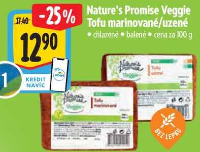 Nature's Promise Veggie Tofu marinované/uzené, cena za 100 g 