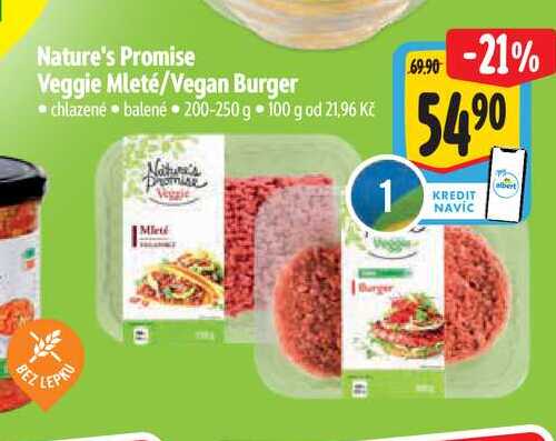 Nature's Promise Veggie Mleté/Vegan Burger 200-250 g