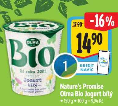   Nature's Promise Olma Bio Jogurt bílý 150 g  