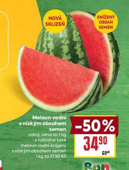 Meloun vodní s nízkým obsahem semen volný, cena za 1 kg 