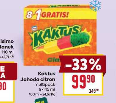 Kaktus Jahoda citron multipack 9x 45 ml