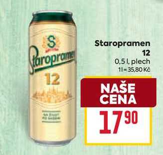 Staropramen 12 0,51, plech 