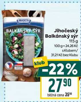 Jihočeský Balkánský sýr 115 g 