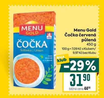 Menu Gold Čočka červená půlená 450 g 