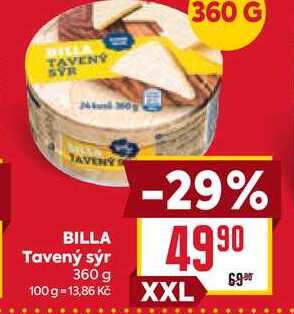 BILLA Tavený sýr 360g