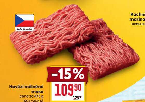 Hovězí mělněné maso cena za 475 g 