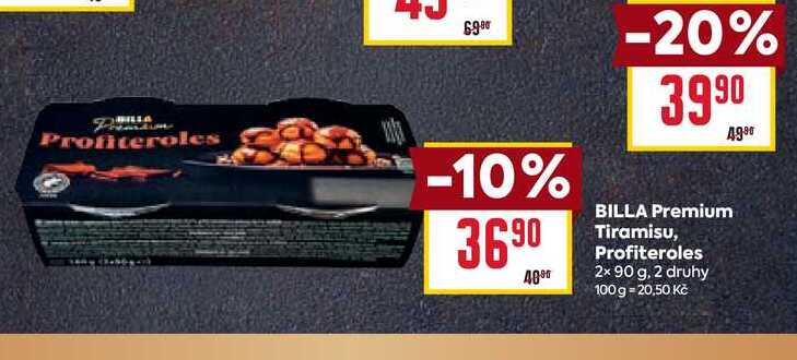 ILLA Premium Tiramisu, Profiteroles 2x 90 g