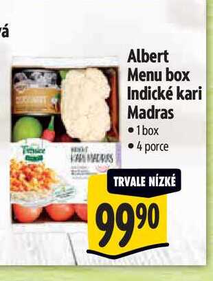  Albert Menu box Indické kari Madras  1 box Tesice  4 porce  