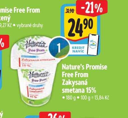   Nature's Promise Free From Zakysaná smetana 15% 180 g