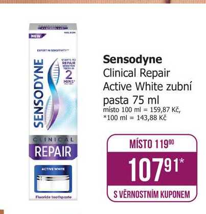 Sensodyne Clinical Repair Active White zubní pasta 75 ml 