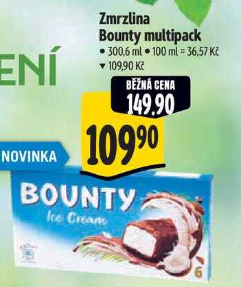 Zmrzlina Bounty multipack, 300,6 ml 