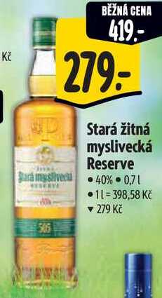 Stará žitná myslivecká Reserve, 0,7 l