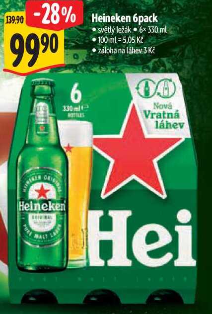 Heineken 6pack, 6x 330 ml 