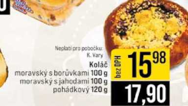 Koláč moravský s borůvkami 100 g moravský s jahodami 100 g pohádkový 120g