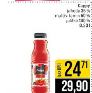 Cappy jahoda 35 % multivitamin 50 % jablko 100 % 0,33l