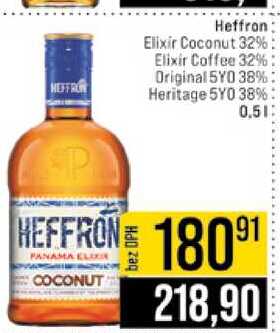 Heffron Elixir Coconut 32% Elixir Coffee 32% Original 5YO 38% Heritage 5YO 38% 0,5l