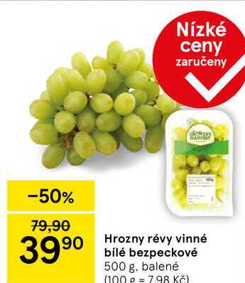 Hrozny révy vinné bílé bezpeckové, 500 g 