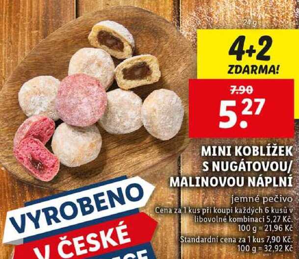 MINI KOBLÍŽEK S NUGÁTOVOU/MALINOVOU NÁPLNÍ, 24 g