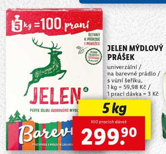 JELEN MÝDLOVÝ PRÁŠEK, 5 kg/100 PD