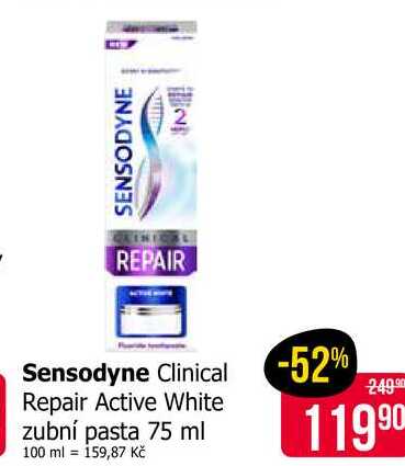 Sensodyne Clinical Repair Active White zubní pasta 75 ml 