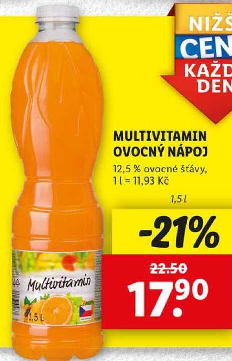 MULTIVITAMIN OVOCNÝ NÁPOJ, 1,5 l