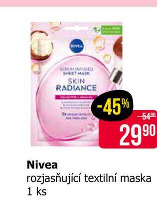 Nivea rozjasňující textilní maska 1 ks 