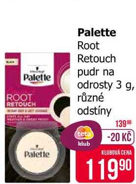 Palette Root Retouch pudr na odrosty 3 g, různé odstíny 