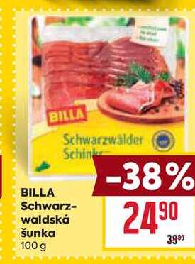 BILLA Schwarz- waldská šunka 100 g 
