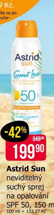 Astrid Sun neviditelný suchý sprej na opalování SPF 50, 150 m 