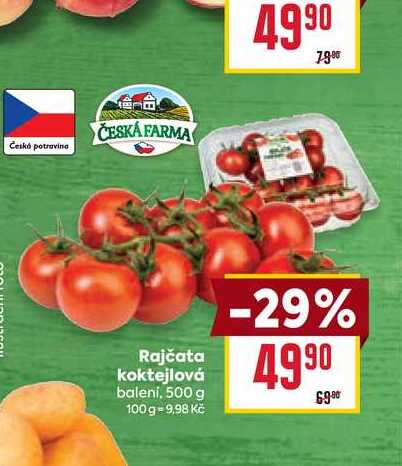 Rajčata koktejlová baleni, 500 g 