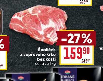 špalíček z vepřového krku bez kosti cena za 1 kg 