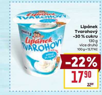 Lipánek Tvarohový -30% cukru 130 g 