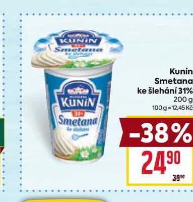 Kunín Smetana ke šlehání 31% 200 g 
