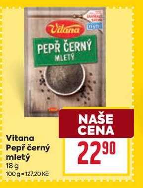 Vitana Pepř černý mletý 18 g