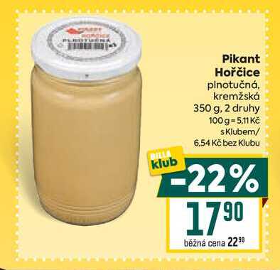 Pikant Hořčice plnotučná, kremžská 350 g