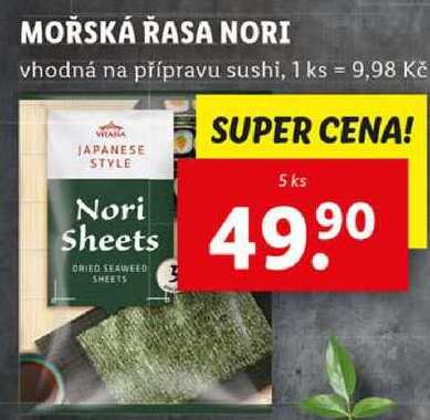 MOŘSKÁ ŘASA NORI, 5 ks