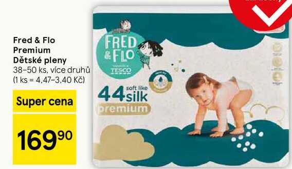 Fred & Flo Premium Dětské pleny, 38-50 ks, více druhů 