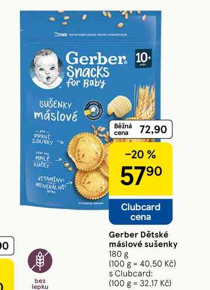 Gerber Dětské máslové sušenky, 180 g 