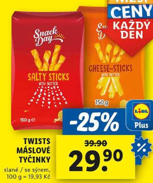 TWISTS MÁSLOVÉ TYČINKY, 150 g