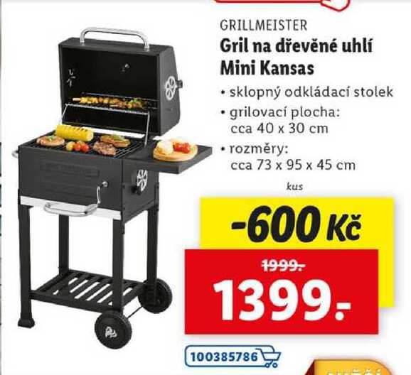 Gril na dřevěné uhlí Mini Kansas 
