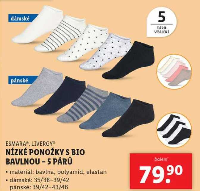 NÍZKÉ PONOŽKY S BIO BAVLNOU -5 PÁRŮ 