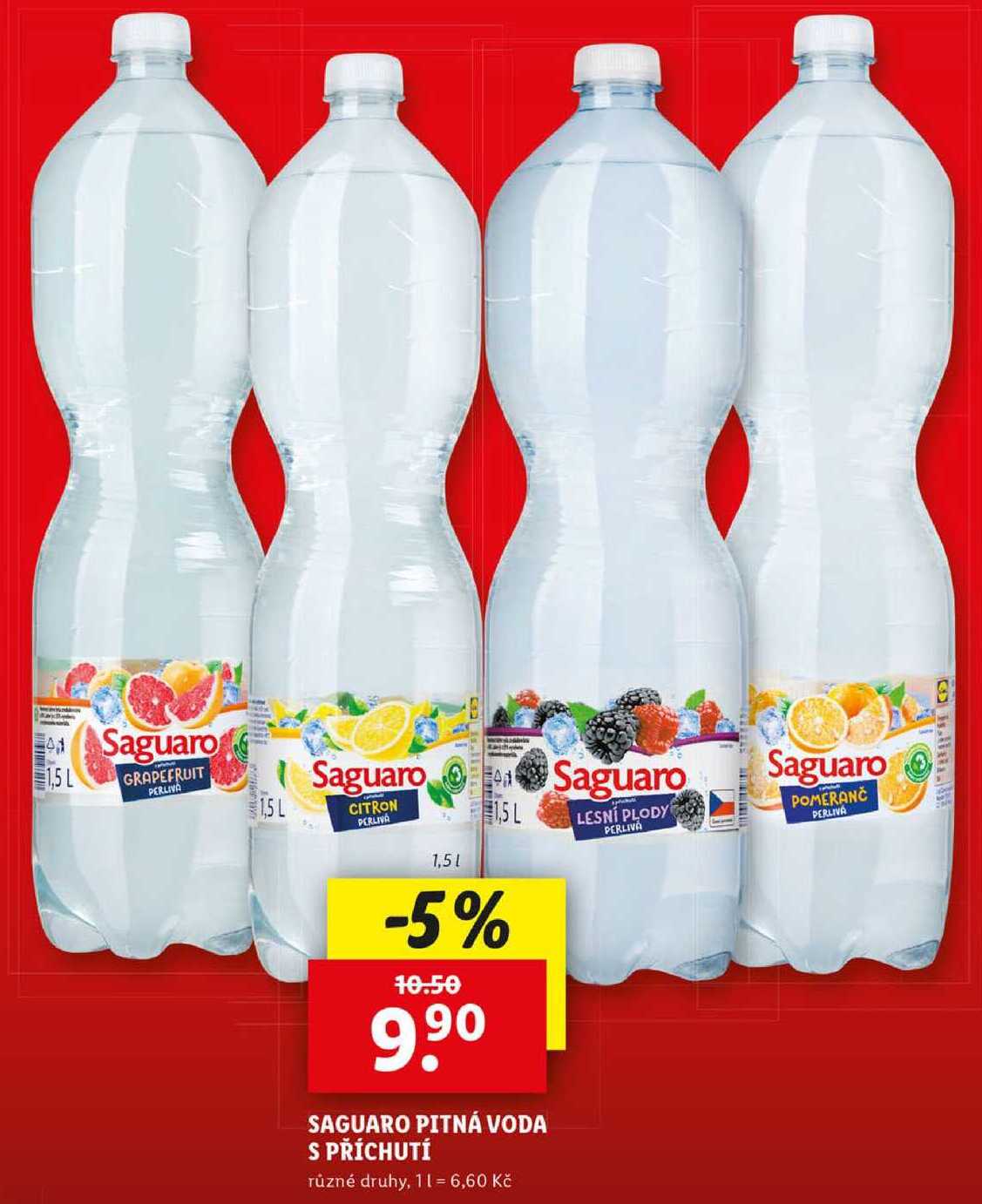 SAGUARO PITNÁ VODA S PŘÍCHUTÍ, 1,5 l