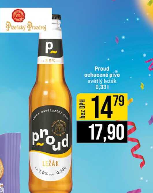 Proud ochucené pivo světlý ležák 0,33l