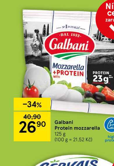 Galbani Protein mozzarella, 125 g 