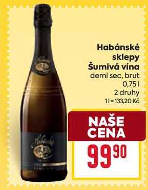 Habánské sklepy Šumivá vína demi sec, brut 0,75l
