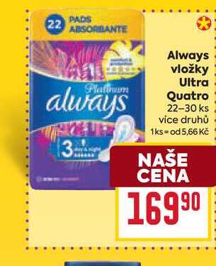 Always vložky Ultra Quatro 22-30 ks 