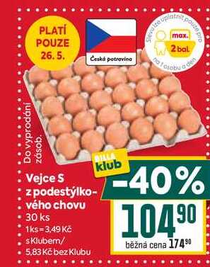 Vejce S z podestýlkového chovu 30 ks 